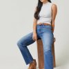 Francesca's Lillian Mid Rise Straight Denim Jeans Dark Jeans