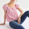 Francesca's Cynthia Wire All Over Blouse Pink Tops