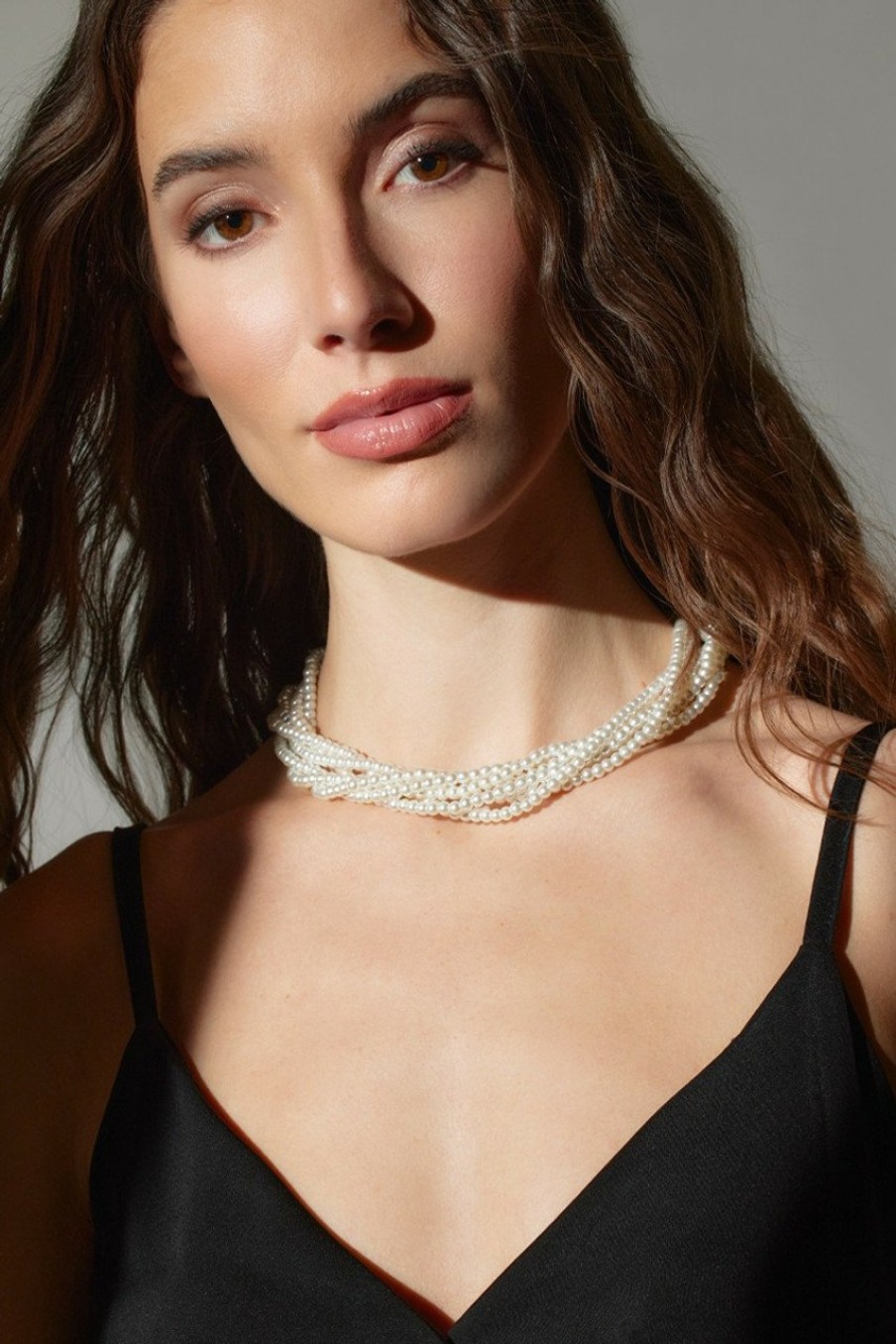 Francesca's Luxe Twist Strand Necklace Pearl Necklaces