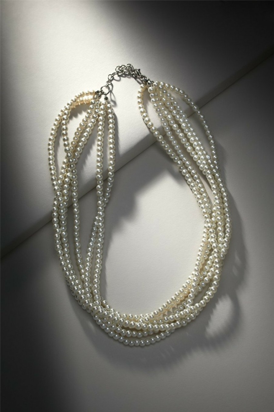 Francesca's Luxe Twist Strand Necklace Pearl Necklaces