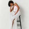 Francesca's Jane High Rise Fluid Pants White Swim Cover Ups