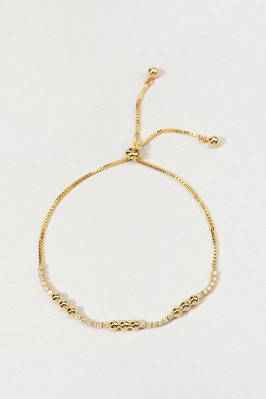 Francesca's Tess Cupchain Pull Tie Bracelet Gold Bracelets