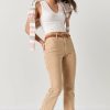 Francesca's Helen Kick Crop Jeans Tan Jeans