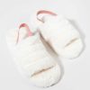 Francesca's Anna Smiley Strap Slippers Ivory Slippers