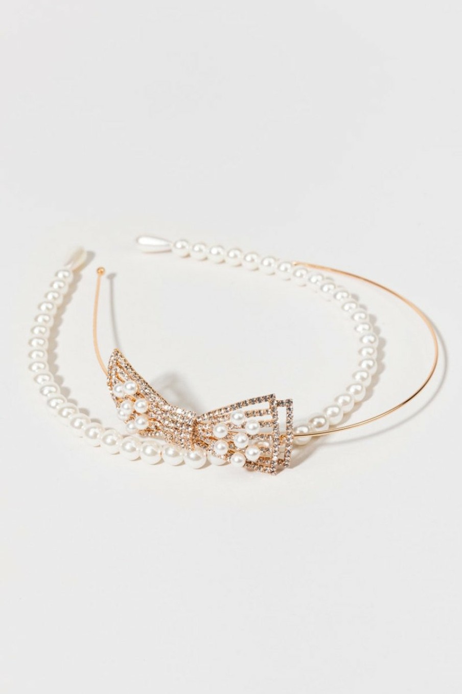 Francesca's Becky En Pearl Headband Pack Gold Hair