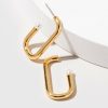 Francesca's Beth Oblong Hoops Pearl Earrings