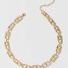 Francesca's Margaret Chunky Mariner Chain Choker Gold Necklaces