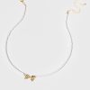 Francesca's Sonya Pearl Bow Tie Necklace Gold Necklaces