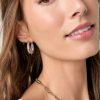 Francesca's Noreen Rounded Hoop Earrings Silver Earrings