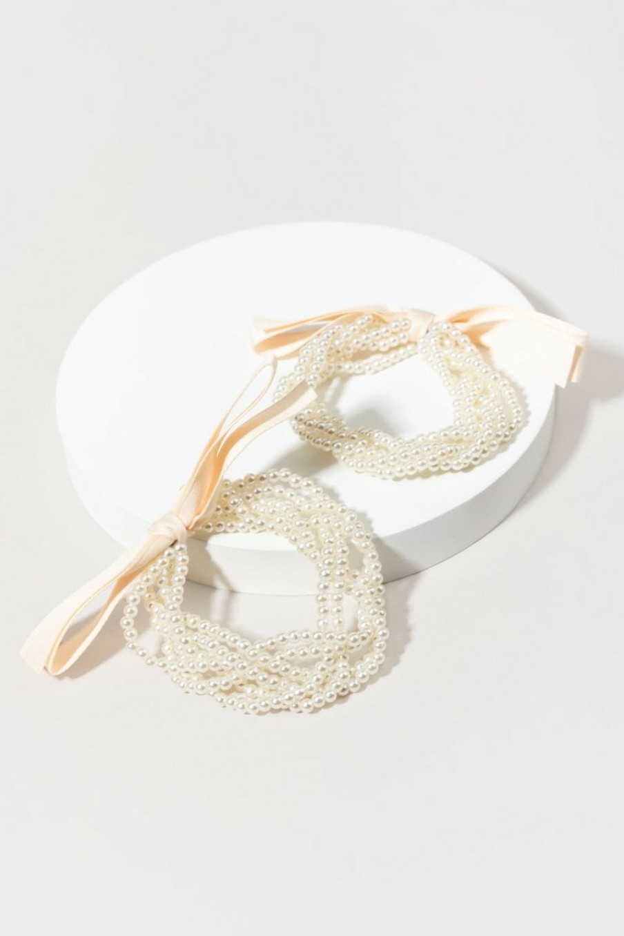 Francesca's Lindsay Braided Pearl Ponytail Holder White Hair