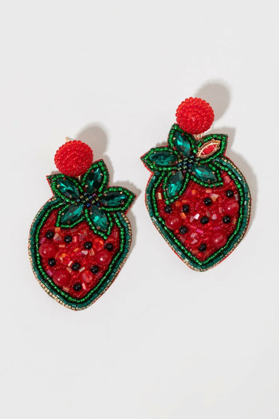 Francesca's Dawn Strawberry Seed Bead Drop Earrings Red Earrings