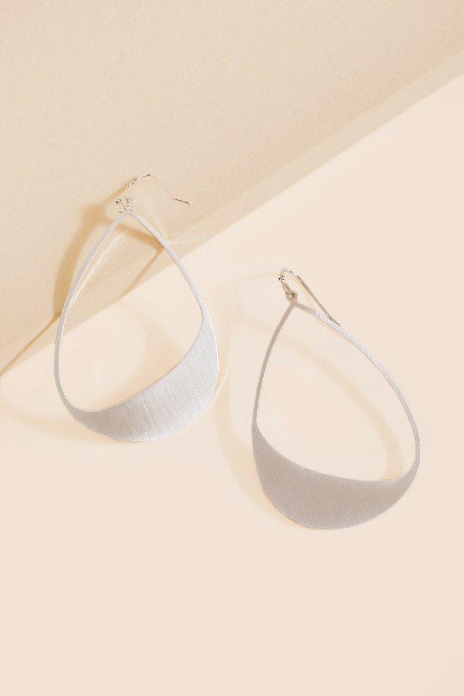 Francesca's Riley Brushed Teardrop Earrings Silver Earrings