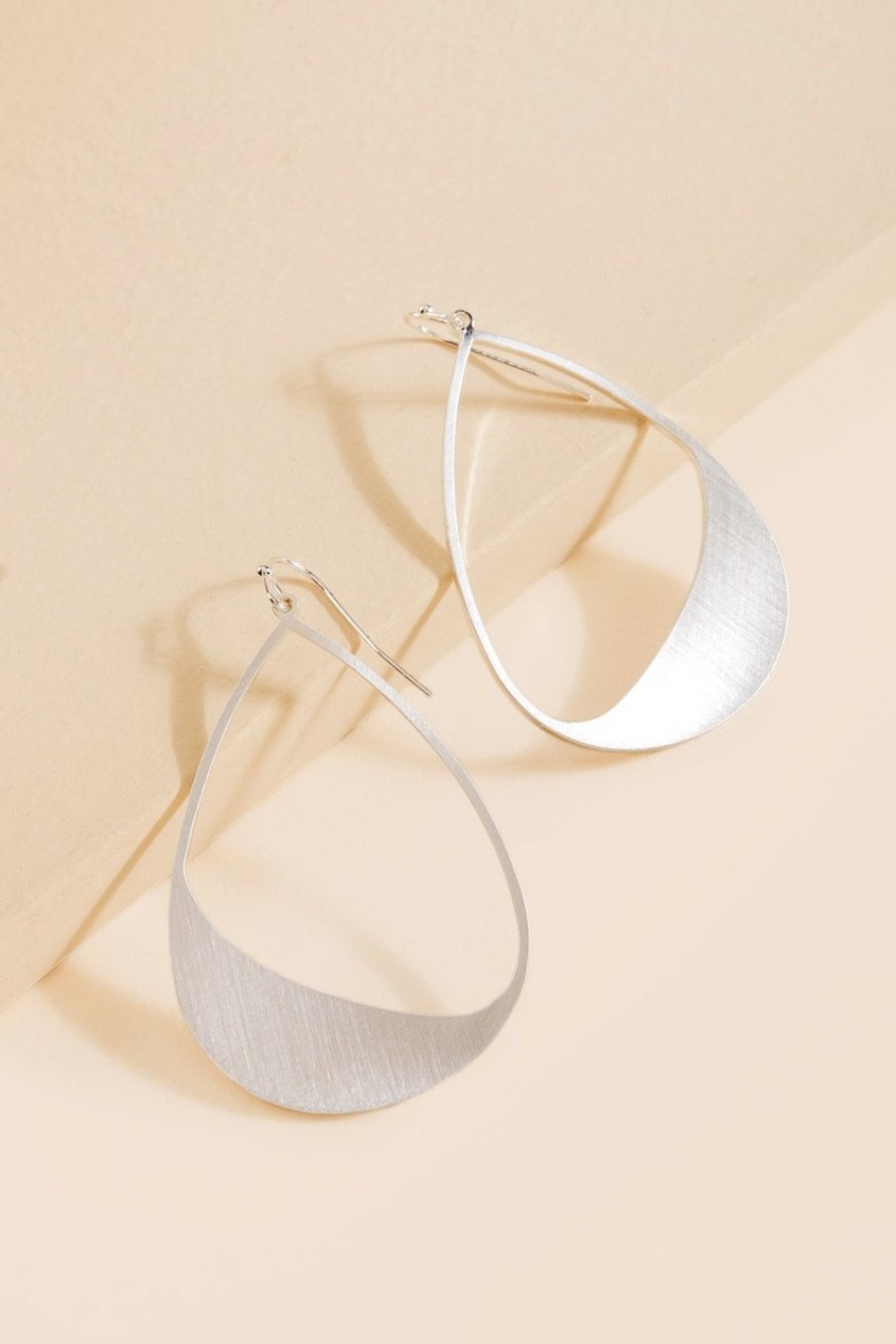 Francesca's Riley Brushed Teardrop Earrings Silver Earrings