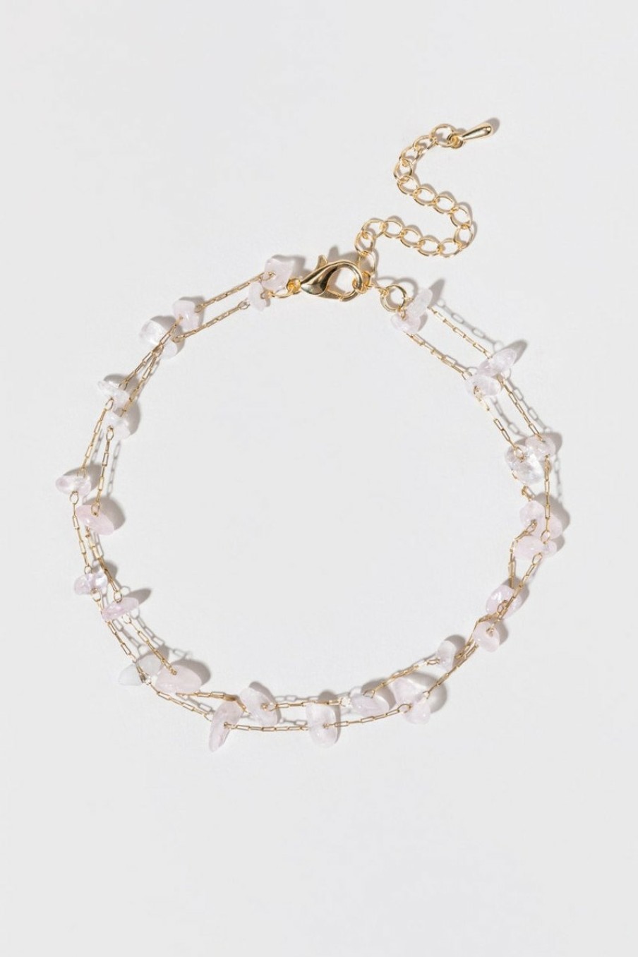 Francesca's Emmalyn Dainty Rockchip Anklet Blush Anklets