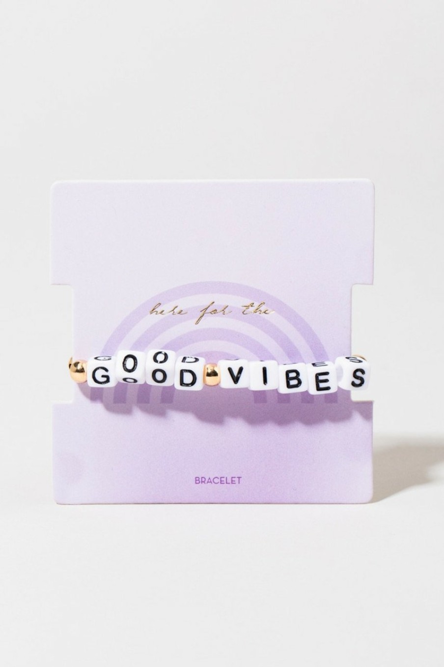 Francesca's Good Vibes Bracelet Gold Bracelets