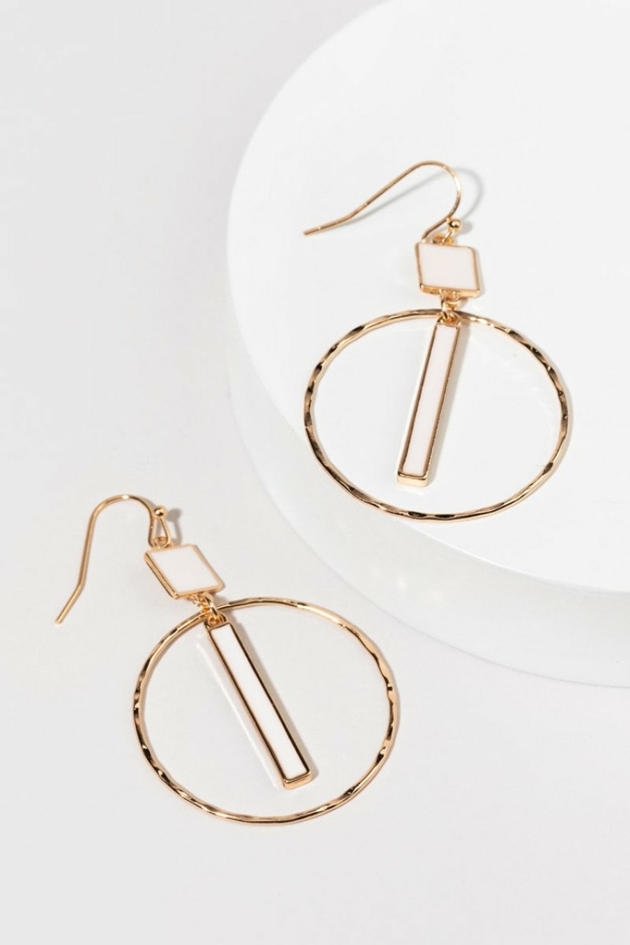 Francesca's Astoria Geo Shape Earrings Natural Earrings