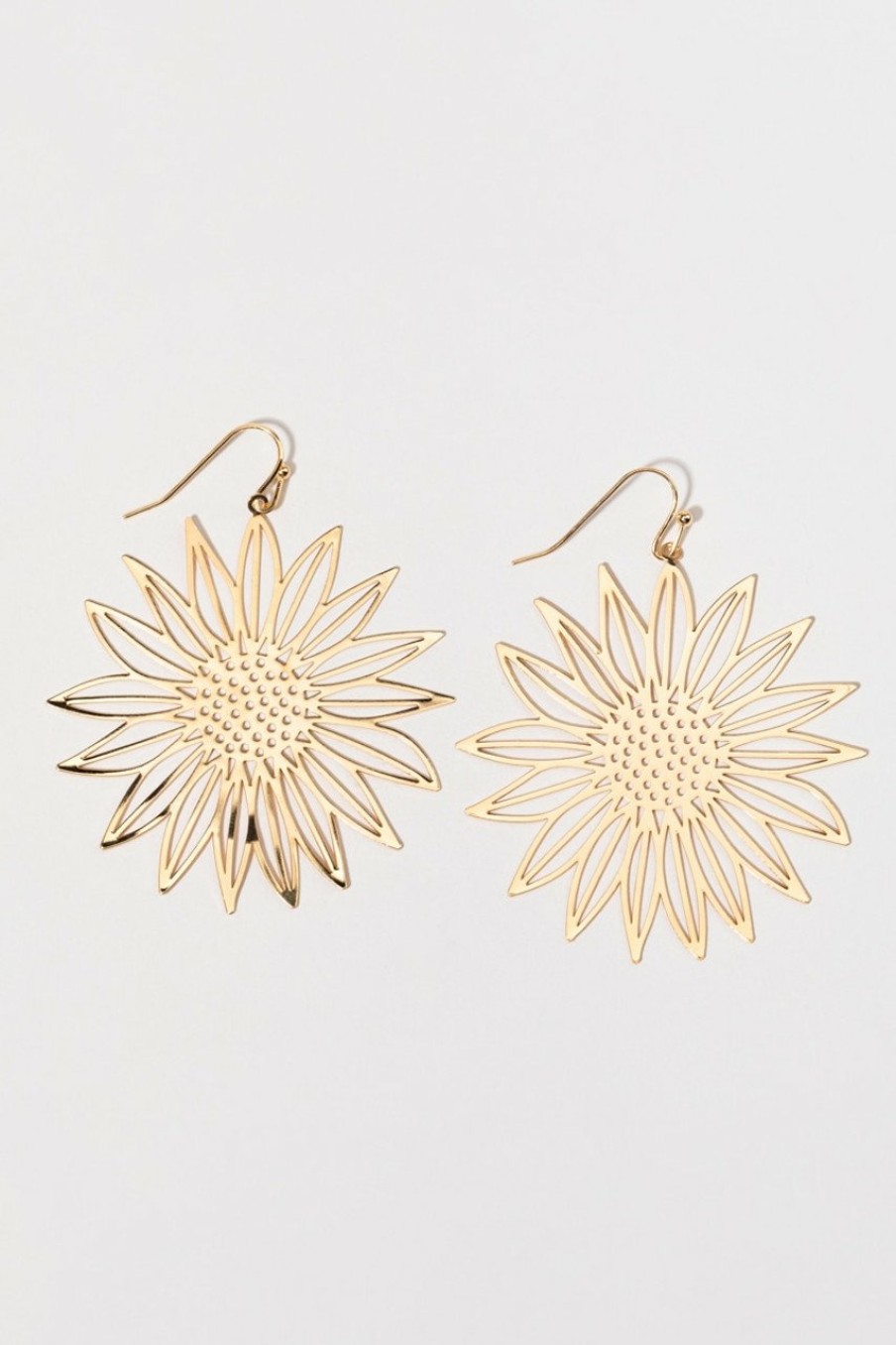 Francesca's Caroline Basic Sunflower Filigree Earrings Gold Earrings