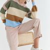 Francesca's Adele Stripe Teddy Pullover Multi Tops