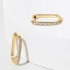 Francesca's Alex Lined Oblong Hoop Earrings Crystal Earrings