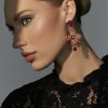 Francesca's Luxe 14K Plated Ruby Cross Drop Earrings Red Earrings