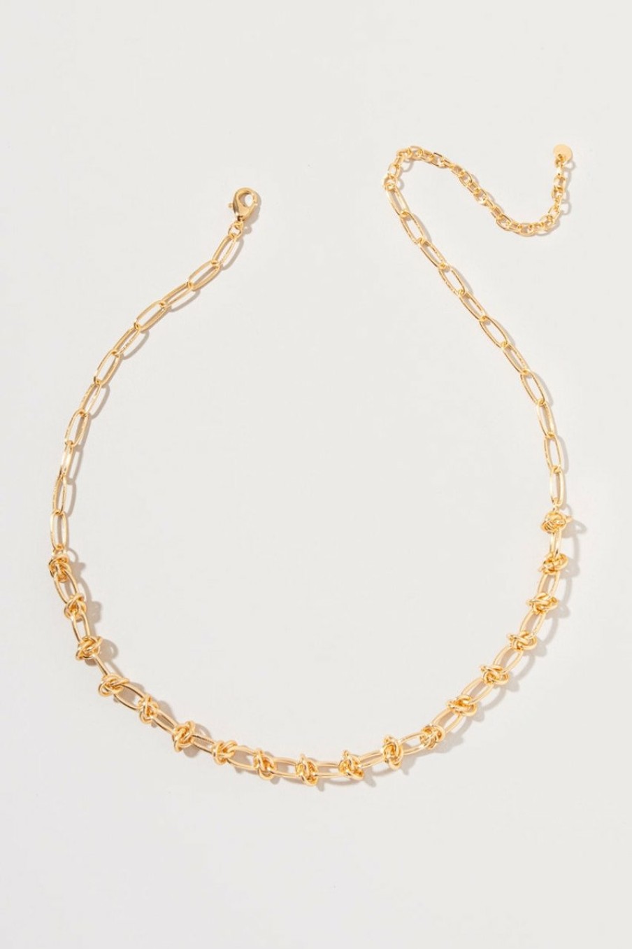 Francesca's Julissa Knotted Link Chain Necklaces Gold Necklaces