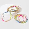 Francesca's Terrie Rainbow Glass Bead Ten Pack Set Multi Bracelets