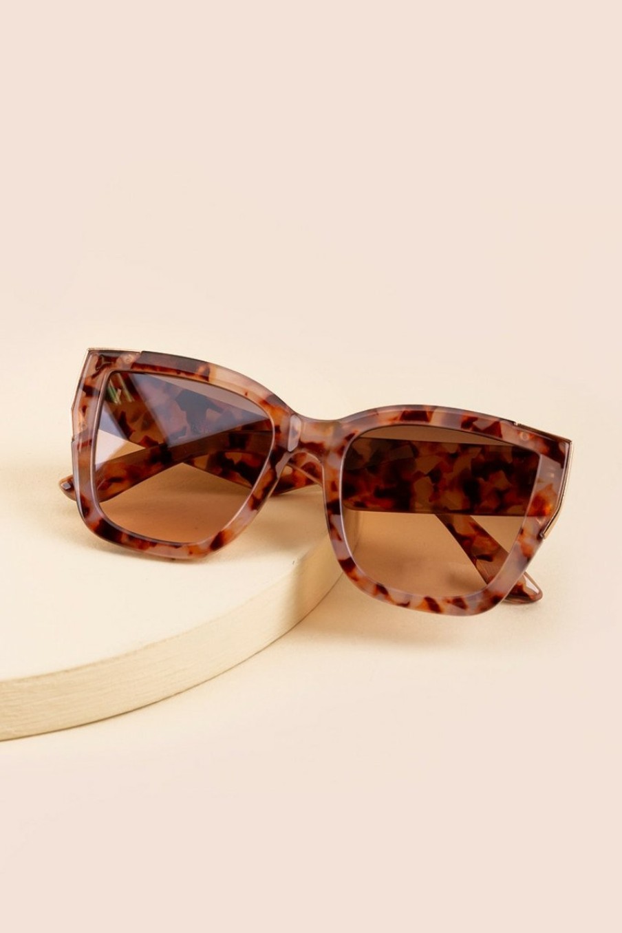 Francesca's Adrienne Large Tortoise Shell Sunglasses Multi Sunglasses