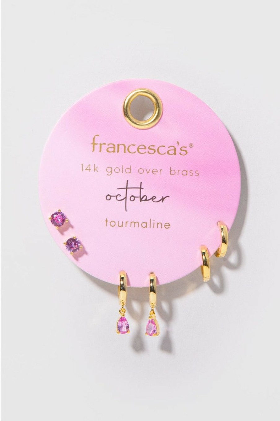 Francesca's Elizabeth 14K Gold Plated Birthstone Earring Set Earrings