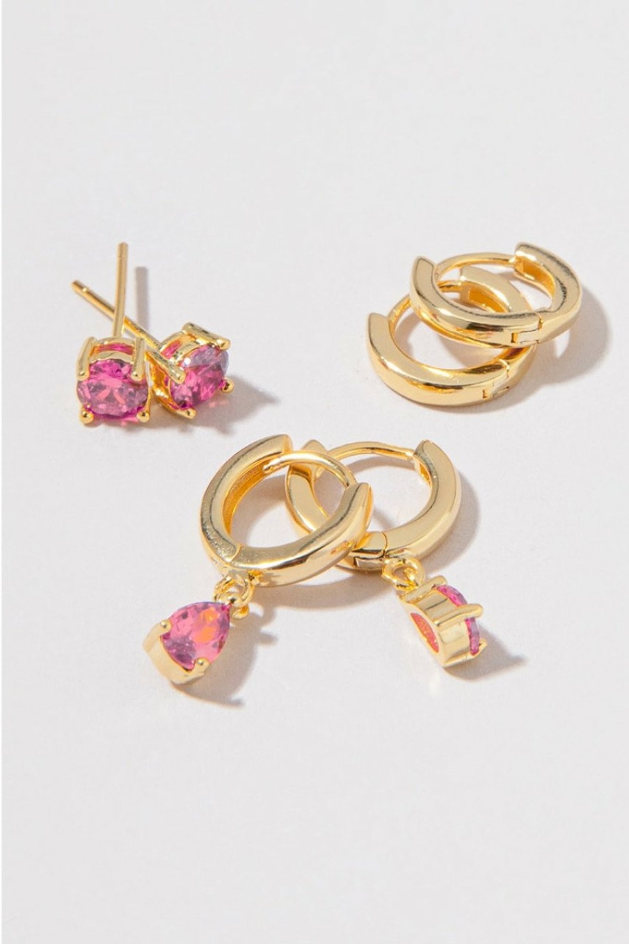 Francesca's Elizabeth 14K Gold Plated Birthstone Earring Set Earrings