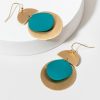 Francesca's Marsha Epoxy Coin Chandelier Earrings Teal Earrings