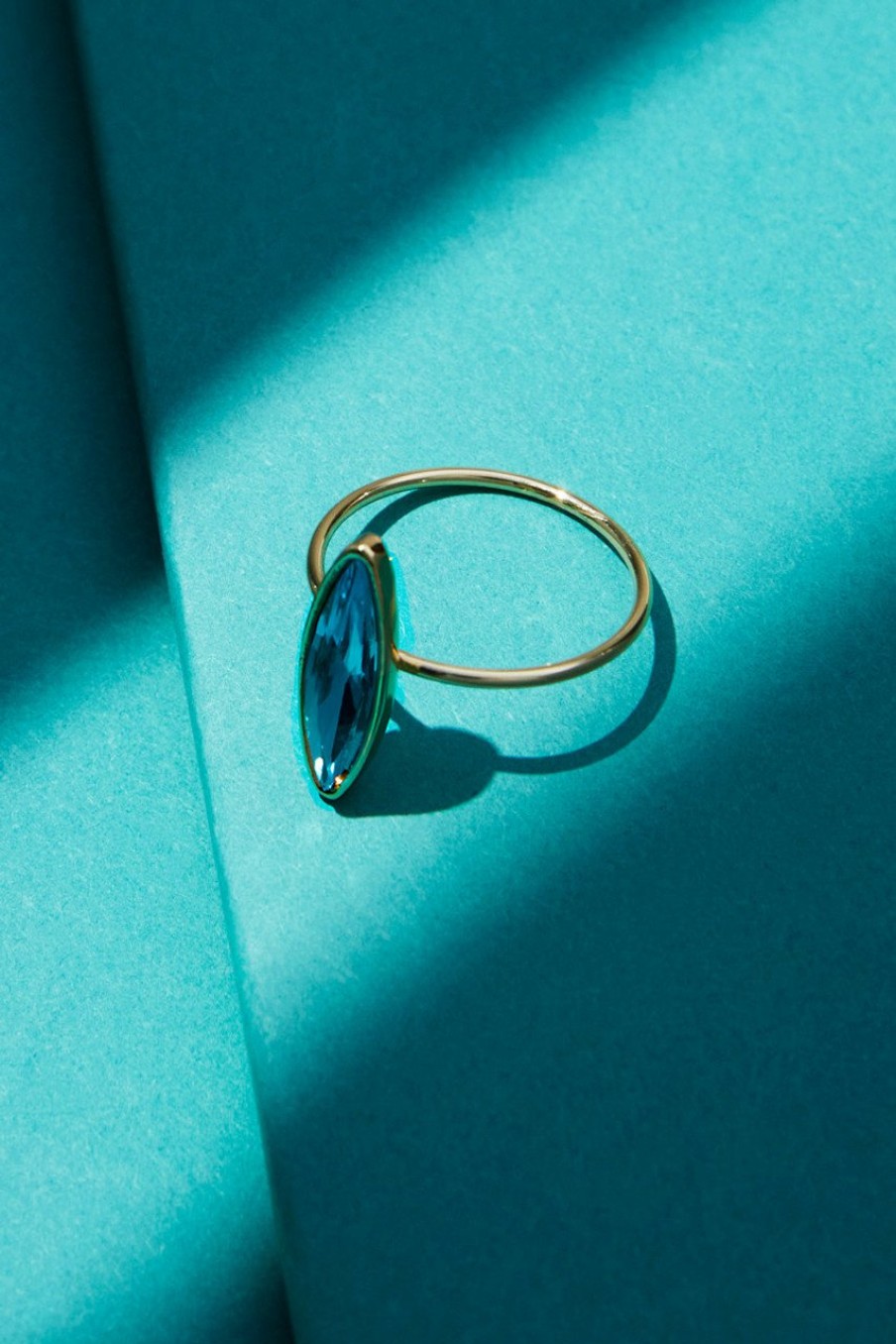 Francesca's Thin Marquis Delicate Ring Teal Rings