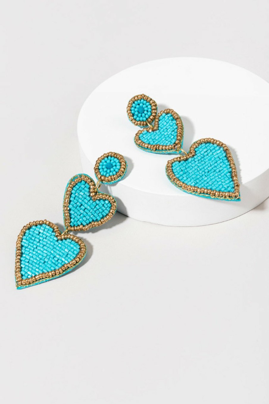 Francesca's Jonelle Hearts Earrings Turquoise Earrings