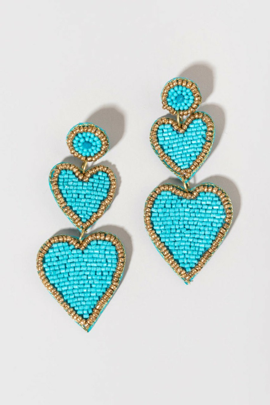 Francesca's Jonelle Hearts Earrings Turquoise Earrings