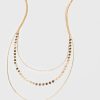 Francesca's Trista Gold Pendant Chain Necklace Crystal Necklaces