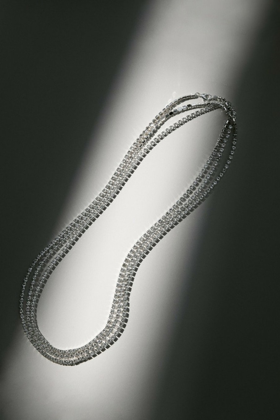 Francesca's Luxe Plated Triple Strand Cupchain Necklace Silver Necklaces