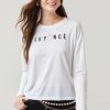 Francesca's Feyonce Long Sleeve Top White Tops