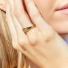 Francesca's Demi-Fine Plated Signet Ring Gold Rings