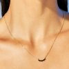 Francesca's Demi-Fine Plated Cz Curved Bar Pendant Gold Necklaces