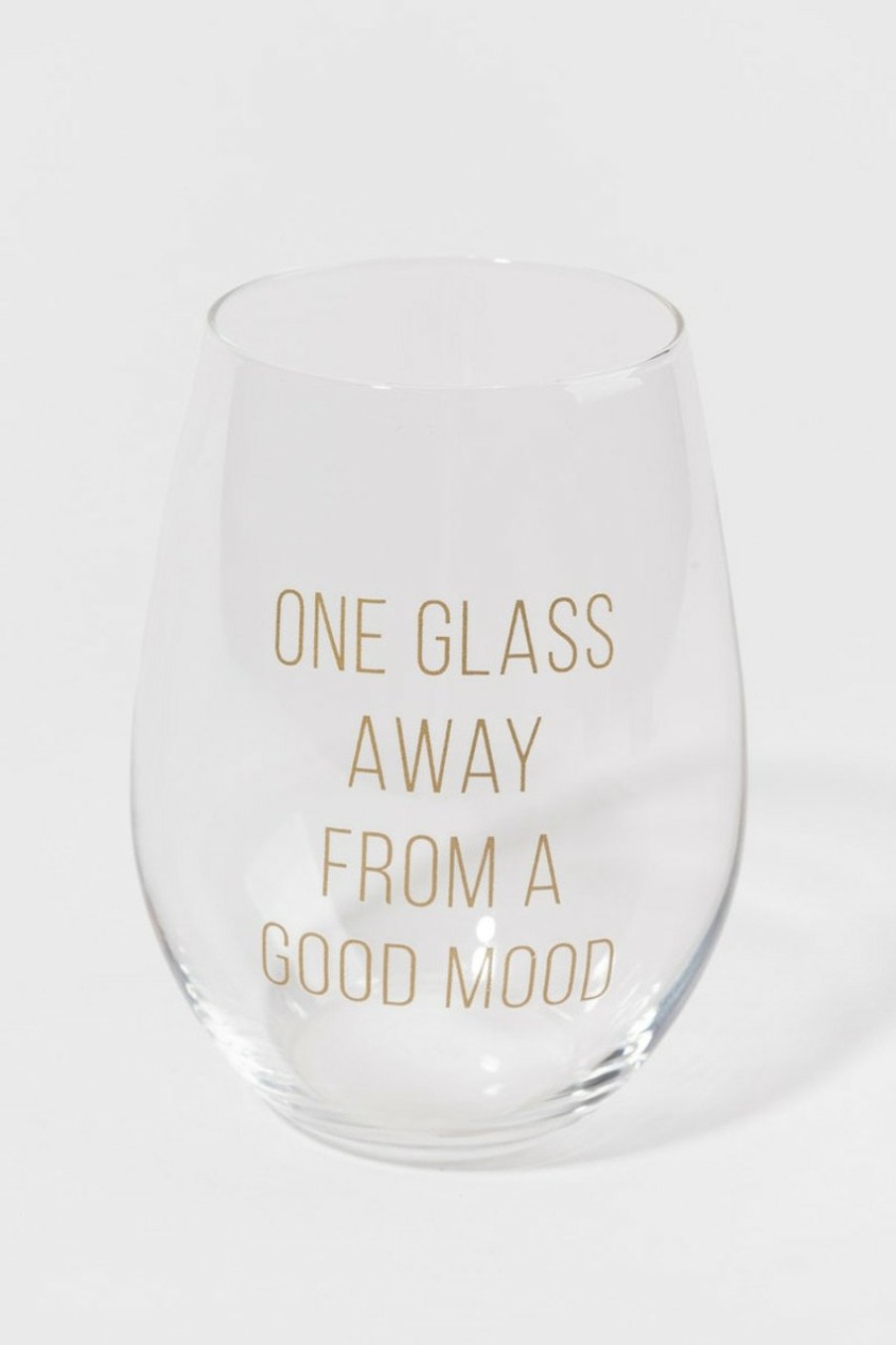 Francesca's One Glass Away From A Good Mood Glass Multi Drinkware