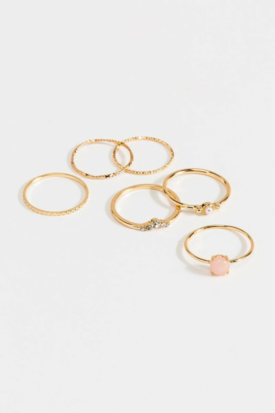 Francesca's Malaysia Textured Ring Set Rings