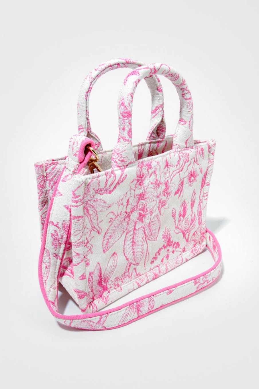 Francesca's Luna Mini Floral Tote Bag Pink Bags & Wallets