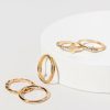 Francesca's Mabelle Clover Rings Set Gold Rings