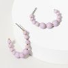 Francesca's Leila Matte Beaded Hoop Earrings Lavender Earrings