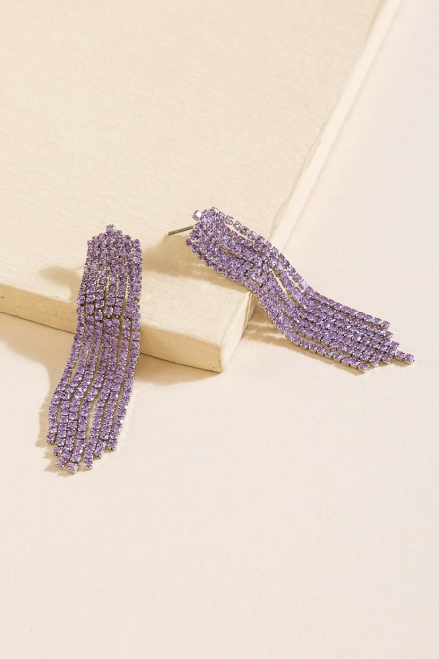 Francesca's Kellie Cupchain Strand Drop Earrings Lavender Earrings