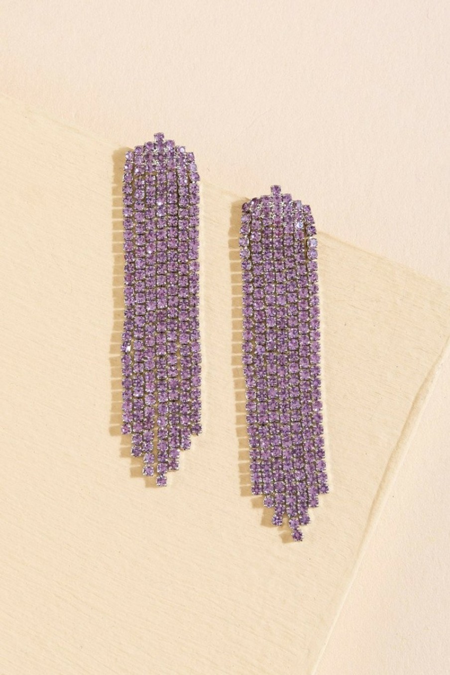 Francesca's Kellie Cupchain Strand Drop Earrings Lavender Earrings