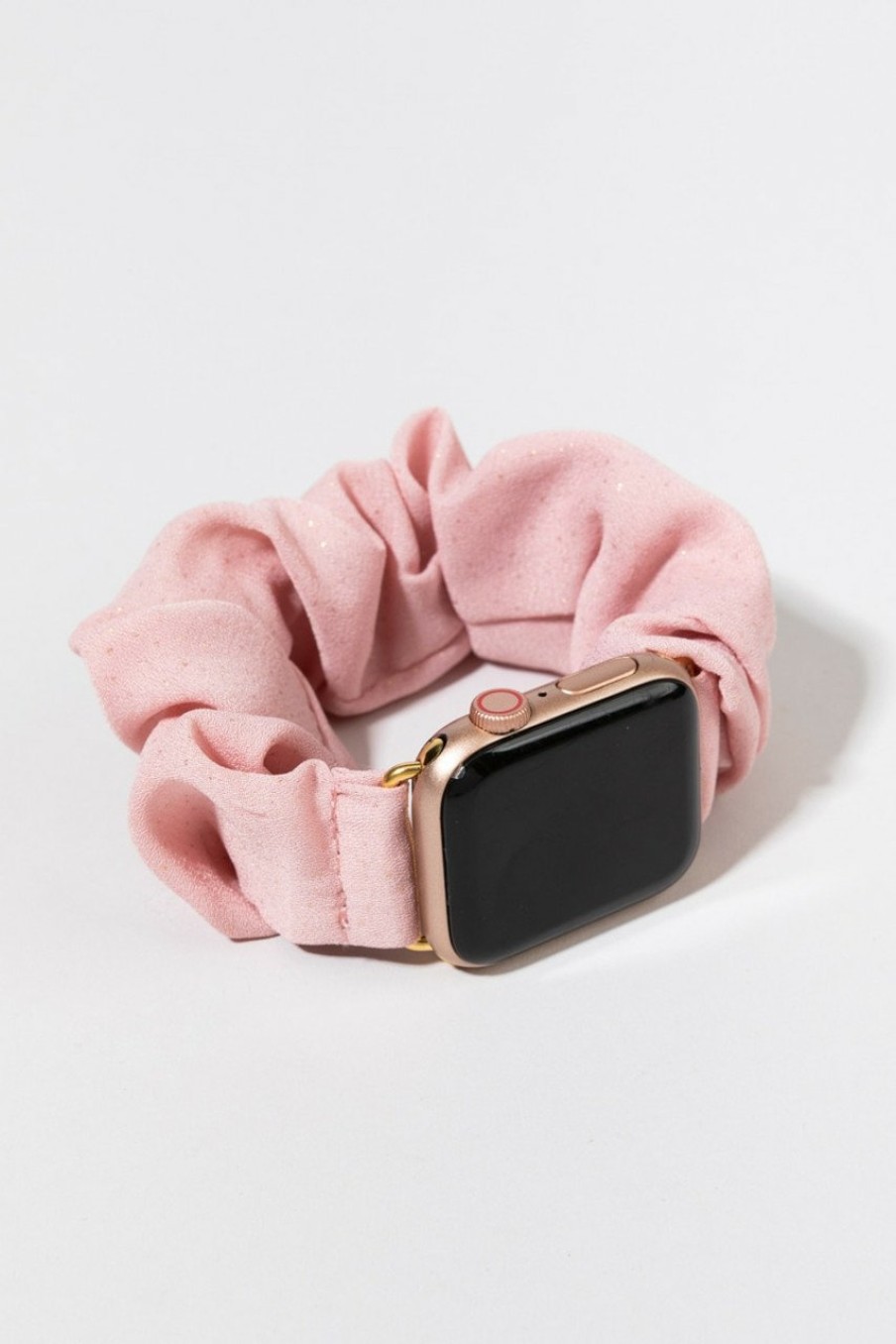 Francesca's Bridget Sparkly Scrunchie Watch Strap Pink Bracelets