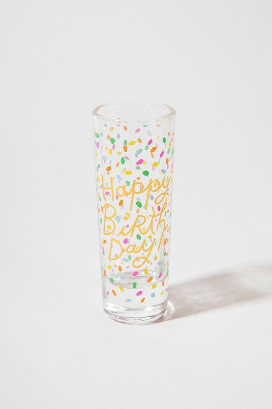 Francesca's Happy Birthday Tall Shot Glass Multi Drinkware