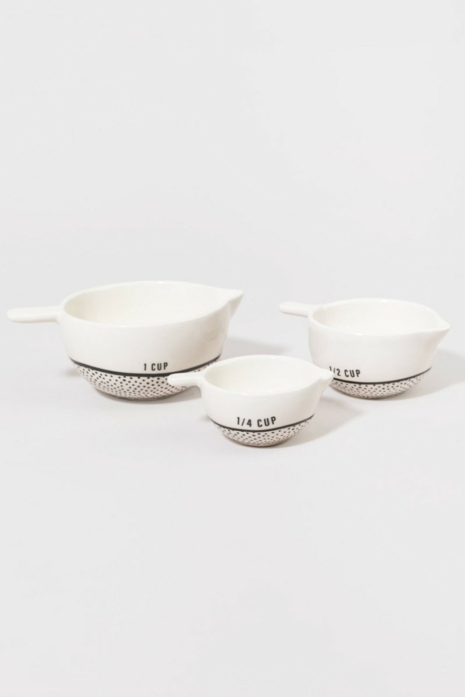 Francesca's Dotted Ceramic Measuring Cups Multi Home Decor