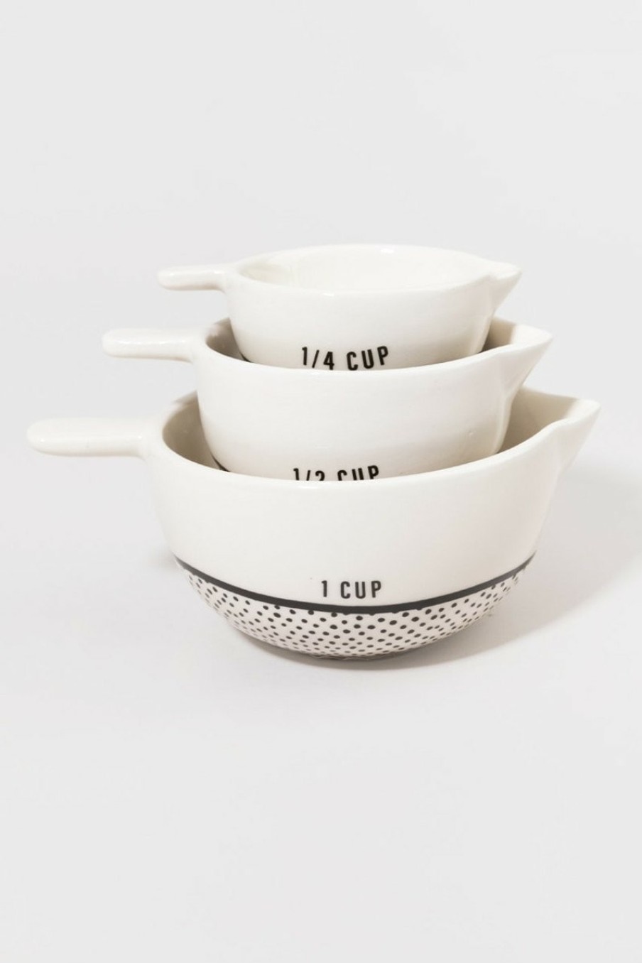 Francesca's Dotted Ceramic Measuring Cups Multi Home Decor