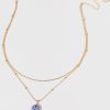 Francesca's Cheryl Ceramic Coin Pendant Necklace Blue Necklaces